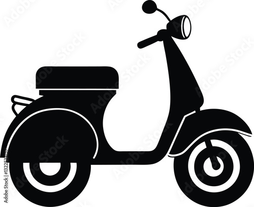 Scooter Silhouette File, Silhouette Icon Vector