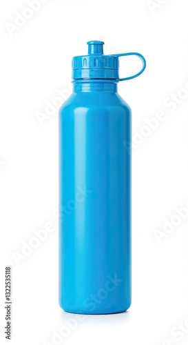 Wallpaper Mural Bright blue reusable water bottle with secure cap on white background Torontodigital.ca
