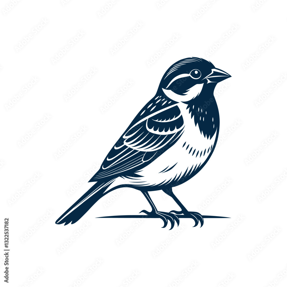 House Sparrow bird silhouette logo vector line art logo design House Sparrow bird silhouette logo vector line art logo design