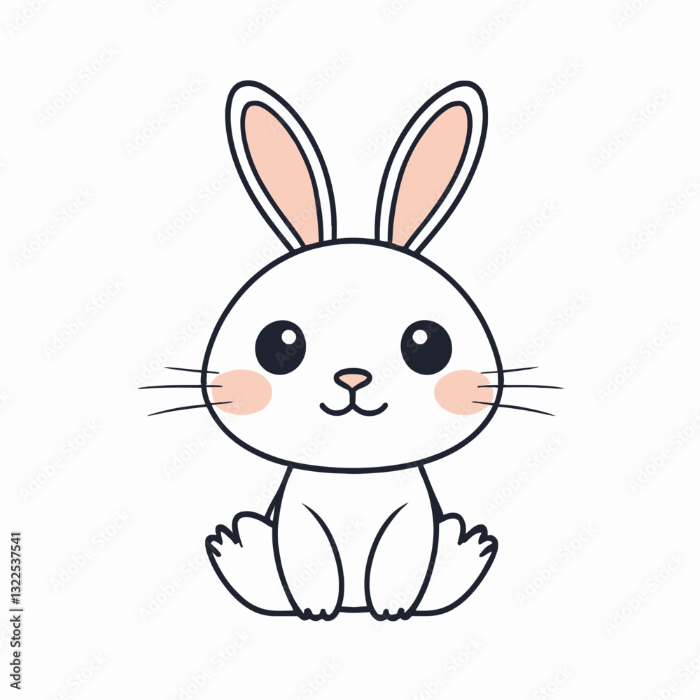 Cute vector line art illustration of a Bunny Cute vector line art illustration of a Bunny