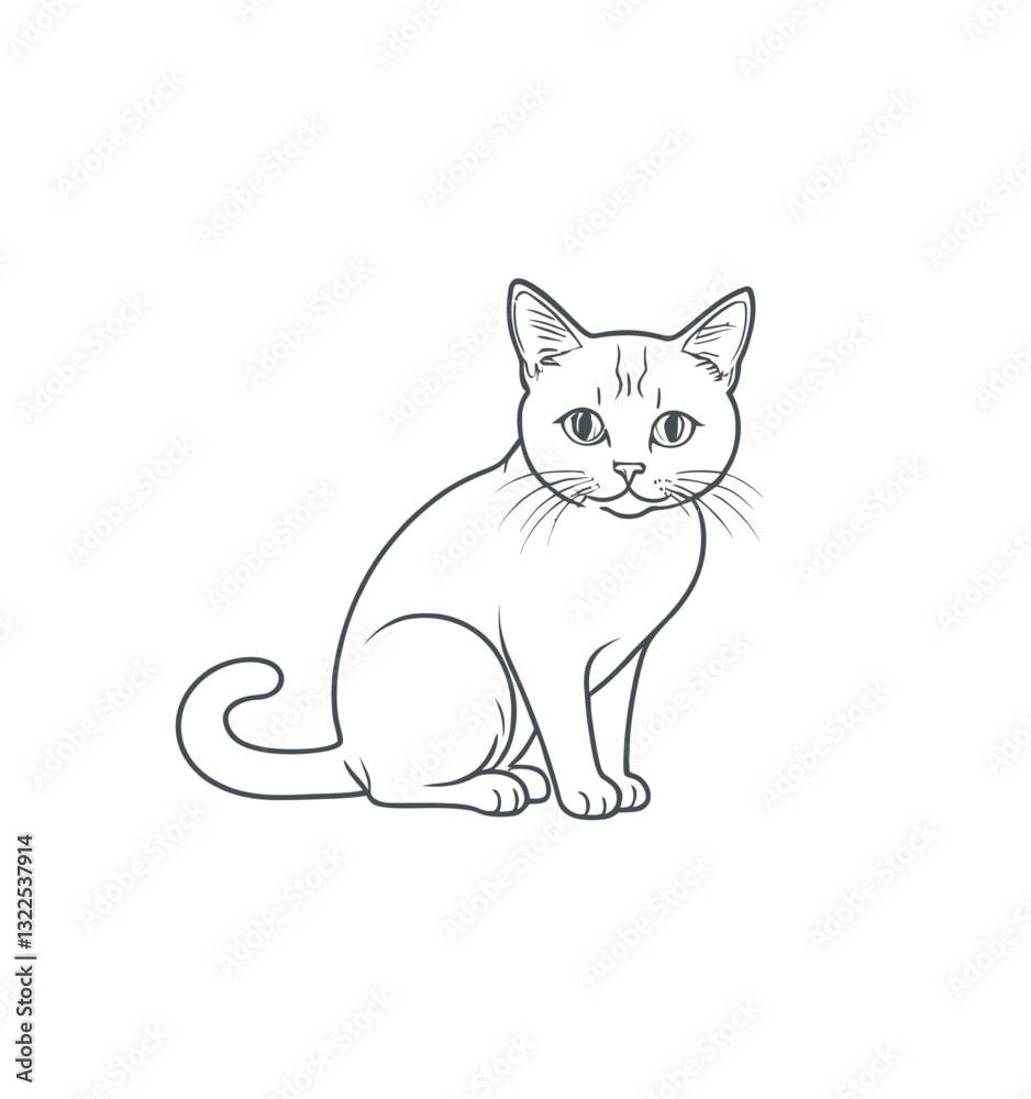 hand drawn cat outline illustration hand drawn cat outline illustration