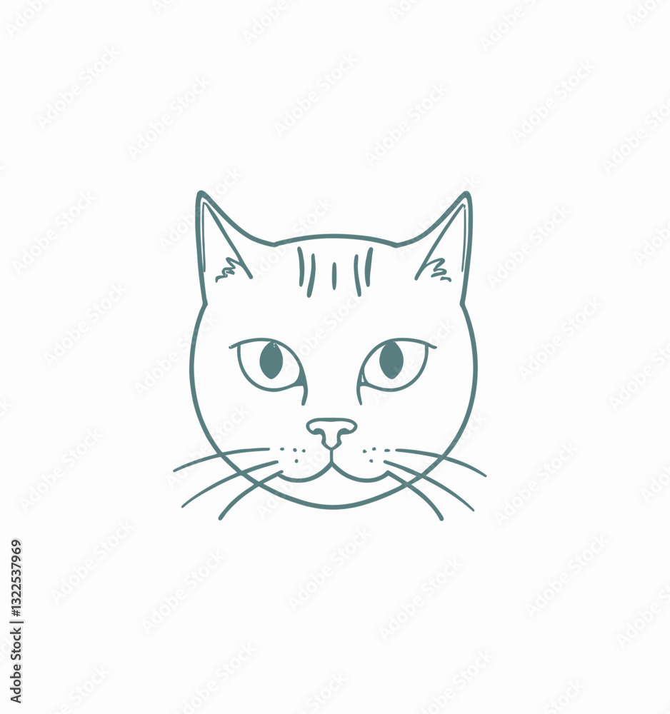 hand drawn cat outline illustration hand drawn cat outline illustration
