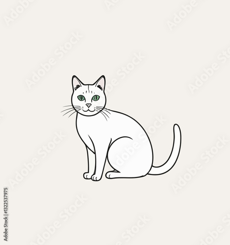 hand drawn cat outline illustration