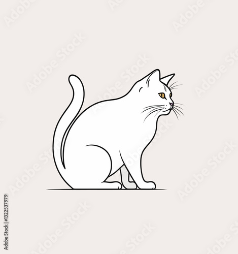 hand drawn cat outline illustration