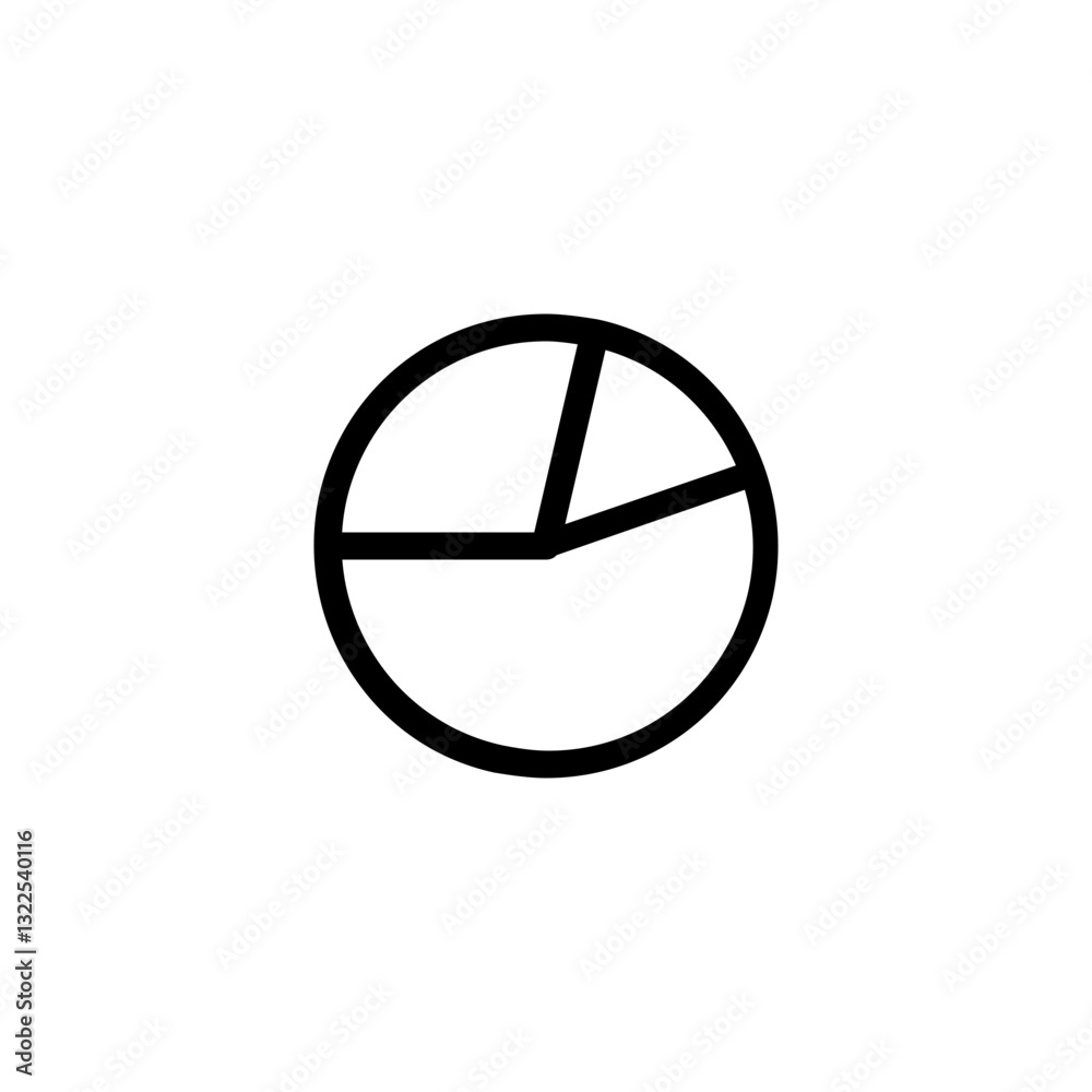 A Simple Yet Powerful Pie Chart Illustrating Data Division, Showcasing Clear Segments And Bold Lines Against A Clean White Background A Simple Yet Powerful Pie Chart Illustrating Data Division, Showcasing Clear Segments And Bold Lines Against A Clean White Background