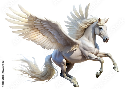 white horse isolated on white background