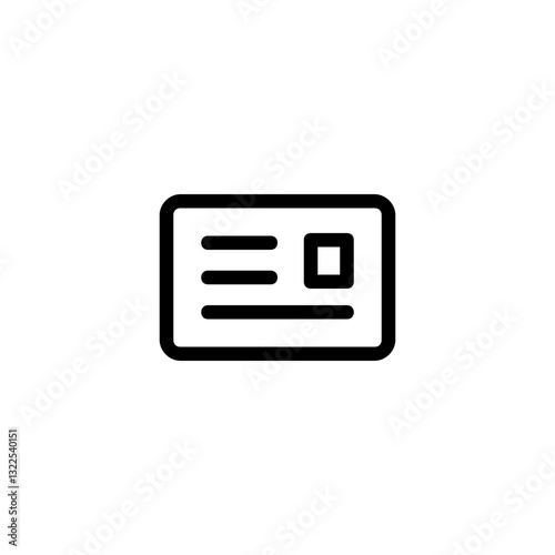 A Simple Id Card Design Representing Secure Identification And Personal Information With Clean Lines And A Bold Black Outline On A White Background