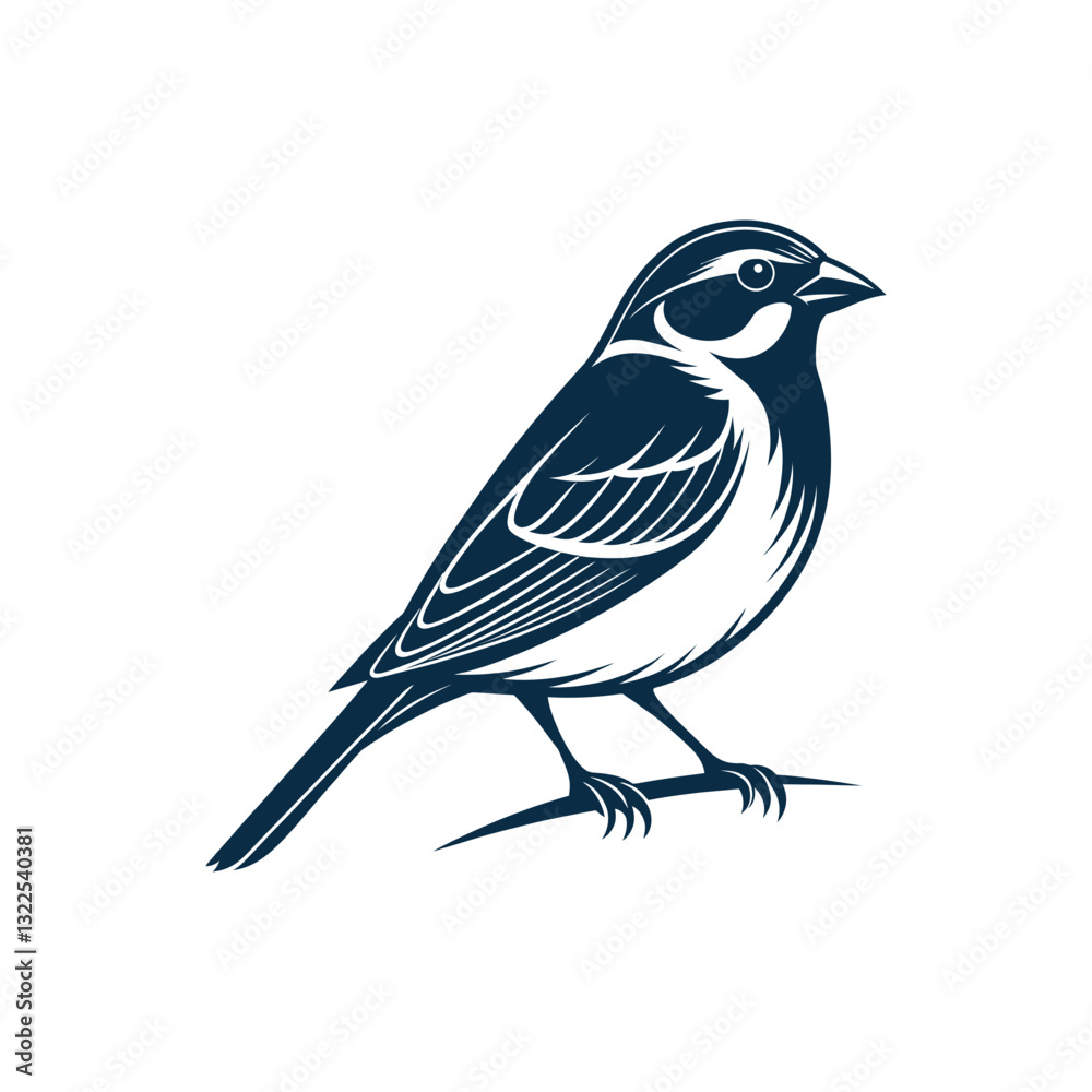 House Sparrow bird silhouette logo vector line art logo design House Sparrow bird silhouette logo vector line art logo design