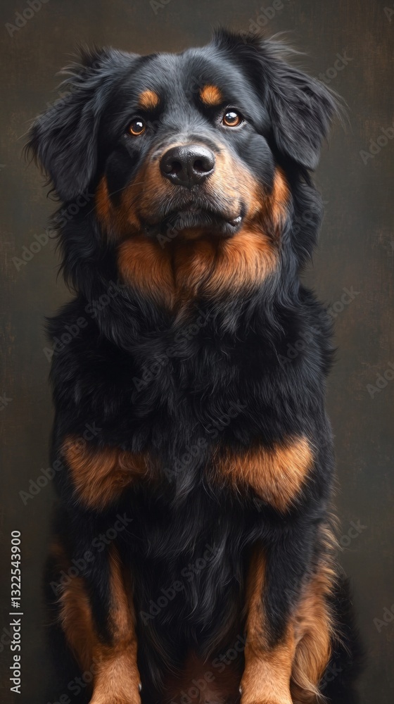 Tibetan Mastiff Dog in Natural Light, Hyperrealistic Image Tibetan Mastiff Dog in Natural Light, Hyperrealistic Image
