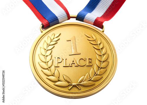 gold medal on white background
