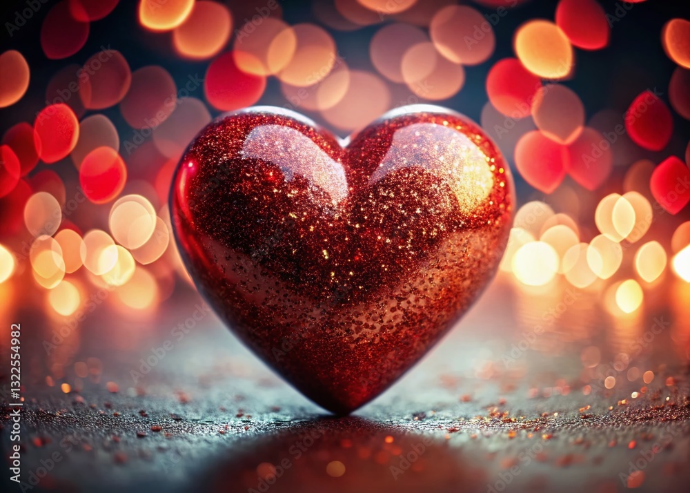 Obraz premium Close-up Heart Shape, Deep Depth of Field, Valentine's Day, Love Symbol, Romantic