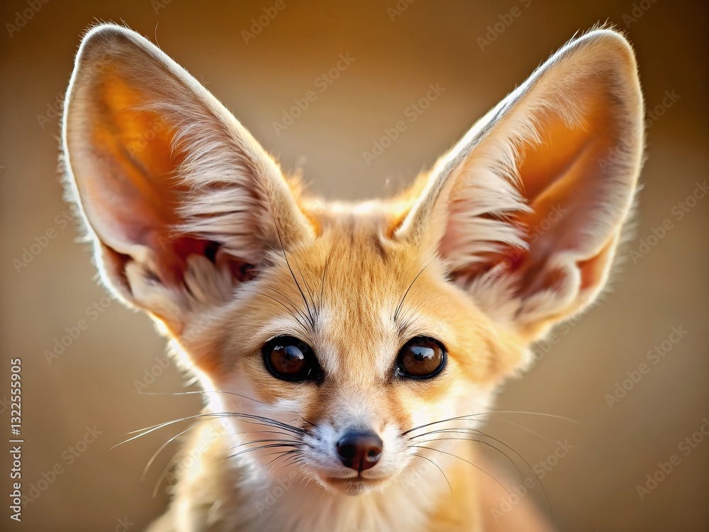 Fototapeta premium Close-up of Fennec Fox's Large Ears – Desert Wildlife Photography