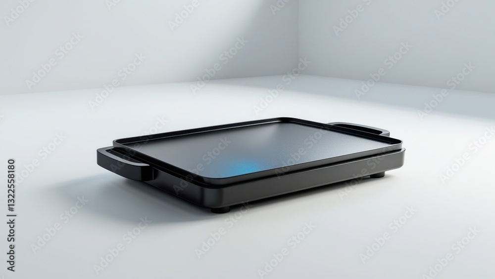 Sleek Black Electric Griddle on White Background Modern Appliance Design for Kitchen Cooking Equipment with Flat Metal Surface and Minimalist Style Sleek Black Electric Griddle on White Background Modern Appliance Design for Kitchen Cooking Equipment with Flat Metal Surface and Minimalist Style