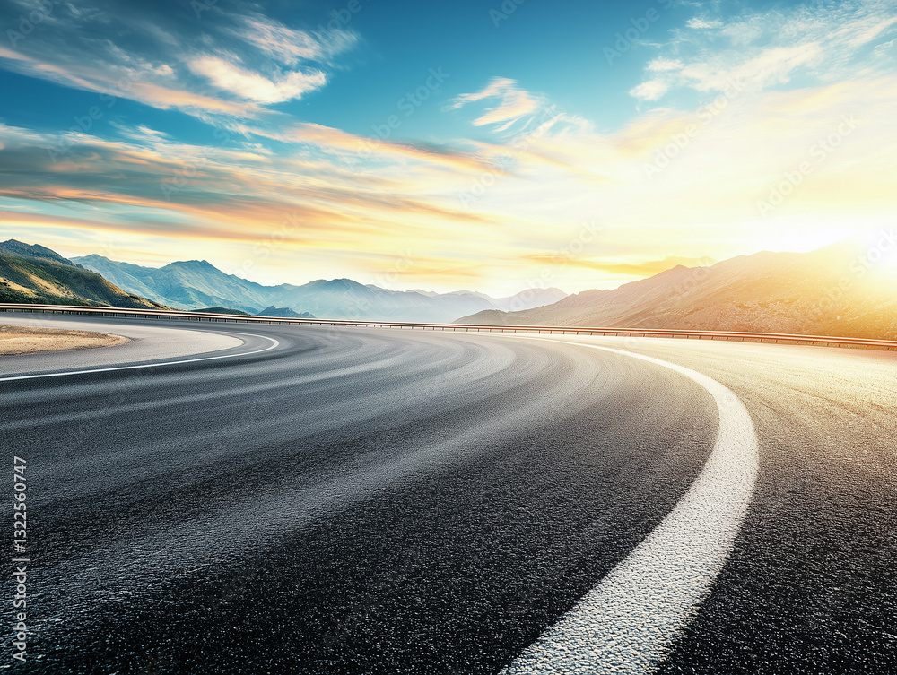 Fototapeta premium Curving Road Through Scenic Mountain Landscape