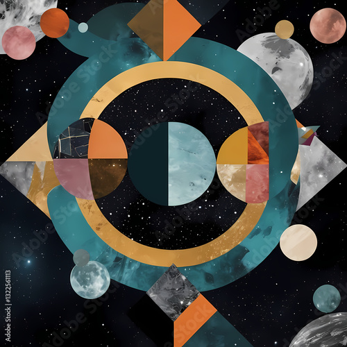 Satellite collage geometric abstract 