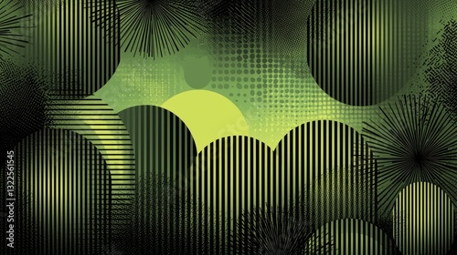 Green screen background, complete with VFX motion tracking markers. It serves as an abstract concept template for video footage replacement, perfect for art design