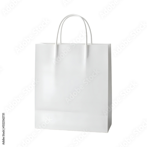 White paper shopping bag isolated on transparent background