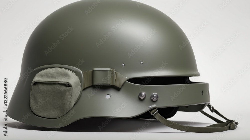 Fototapeta premium Military Helmet Protective Gear Combat Headgear Safety Equipment Army Helmet Tactical Helm