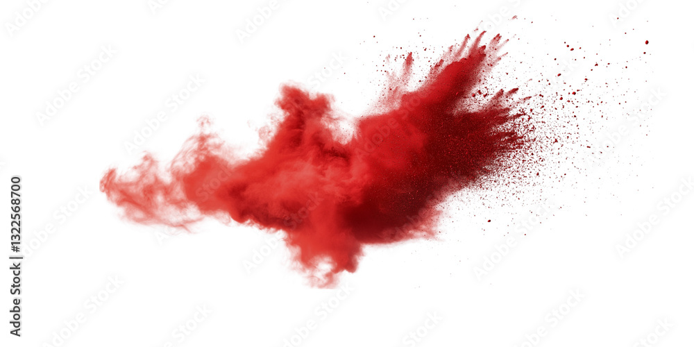 Red color explosion on transparent background Red color explosion on transparent background