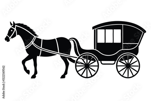 horse carriage illustration vector art