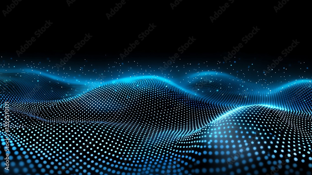 A stunning abstract depiction of flowing waves created from blue dots, illustrating a digital landscape. The vibrant colors and design evoke a sense of movement and innovation. A stunning abstract depiction of flowing waves created from blue dots, illustrating a digital landscape. The vibrant colors and design evoke a sense of movement and innovation.