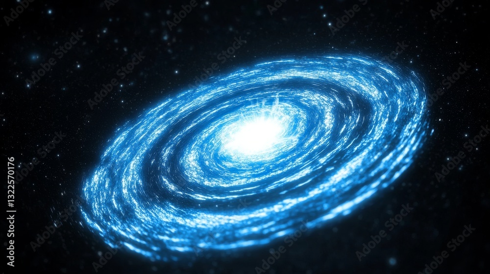 Fototapeta premium Stunning Blue Spiral Galaxy in Deep Space