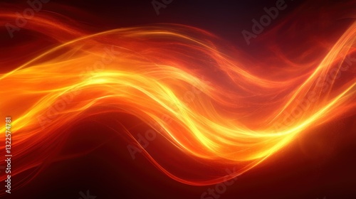 Wallpaper Mural Abstract fiery orange and red wave flowing on dark background. Torontodigital.ca