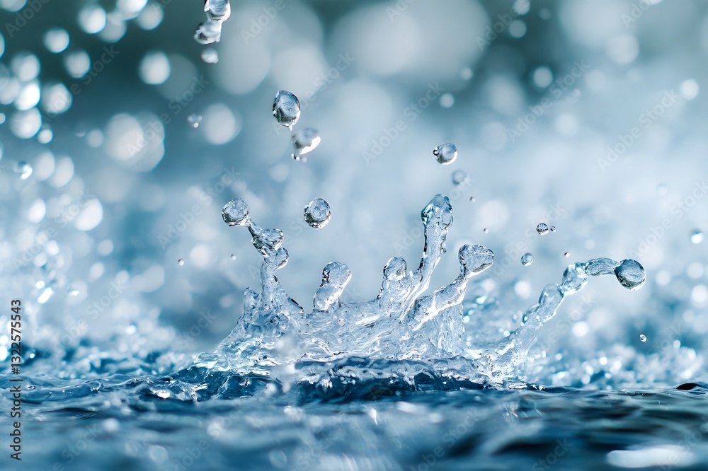 Water drop splash illustration, create a lively and moving background Water drop splash illustration, create a lively and moving background