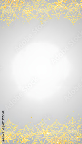 Abstract light gray background with golden glitter. Holiday decoration concept. Place for text, enhance. with white shades