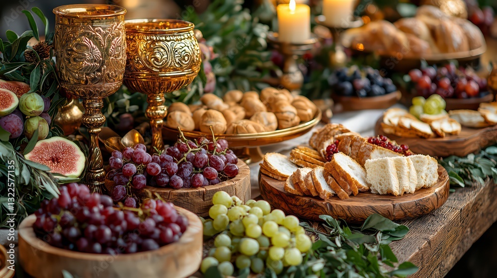 A Feast for the Eyes: A lavishly laden table is adorned with delectable food and drink, evoking a sense of abundance and celebration A Feast for the Eyes: A lavishly laden table is adorned with delectable food and drink, evoking a sense of abundance and celebration