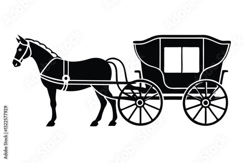 Horse Carriage silhouette Vector