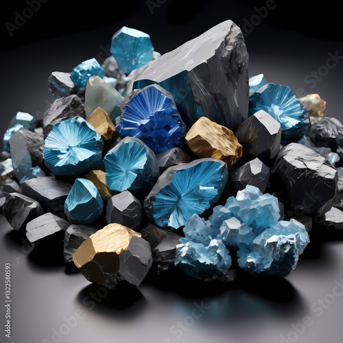 Shiny minerals symbolize rare earth elements deal, highlighting their economic and technological significance.  