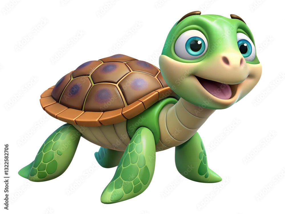 Fototapeta premium funny-sea-turtle-vector-illustration