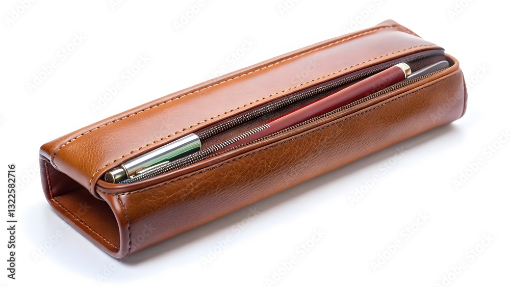 Leather Pencil Case with Pen Leather Pencil Case with Pen