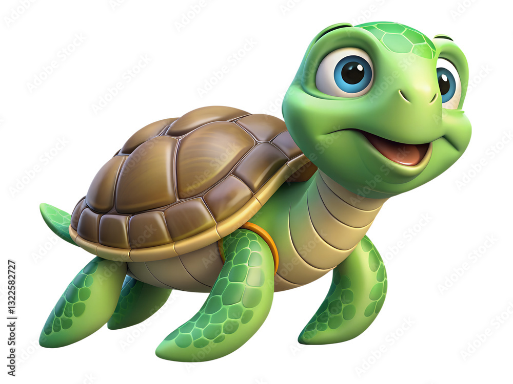 Fototapeta premium funny-sea-turtle-vector-illustration