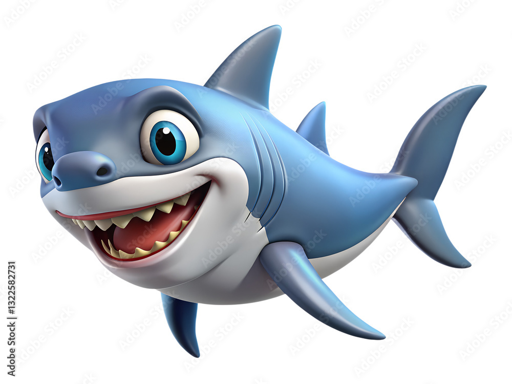 shark cartoon isolated on white shark cartoon isolated on white