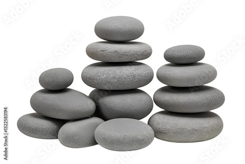 stack of stones isolated on transparent background