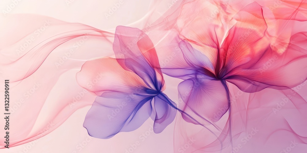 Obraz premium Artistic image featuring abstract flowers with flowing ethereal forms
