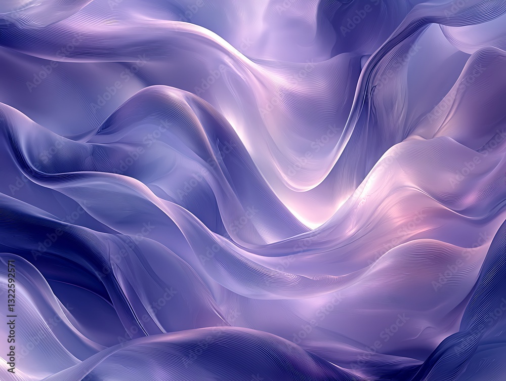 Obraz premium Abstract flowing fabric waves in shades of lavender and light