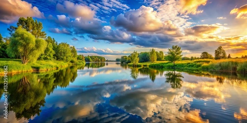 July 19, 2020:  A Summer Day's Reflection - Stock Photo