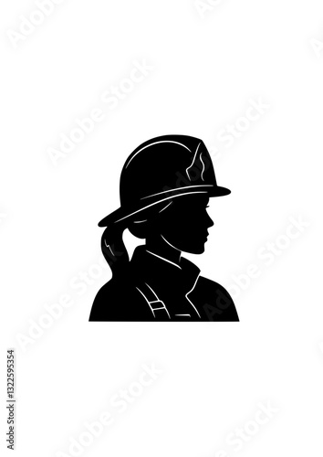 silhouette of a woman firefighter