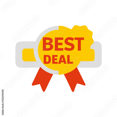 yellow and red badge with the text "BEST DEAL" for e-commerce sites,marketing materials,or blogs highlighting special offers and promotions