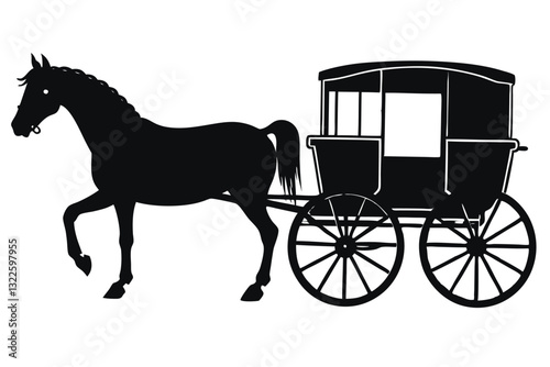 Horse carriage silhouette