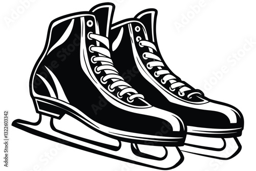 Ice skating icon in different style vector illustration