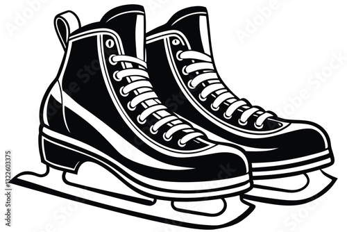 Ice skating icon in different style vector illustration