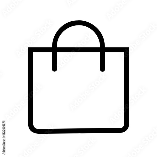 Black shopping bag icon. Use for e-commerce websites, retail apps, and shopping-related infographics.