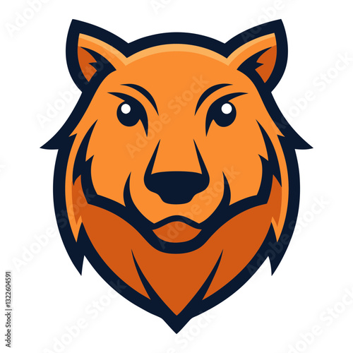 Capybara head mascot logo design vector