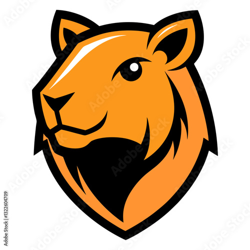 Capybara head mascot logo design vector