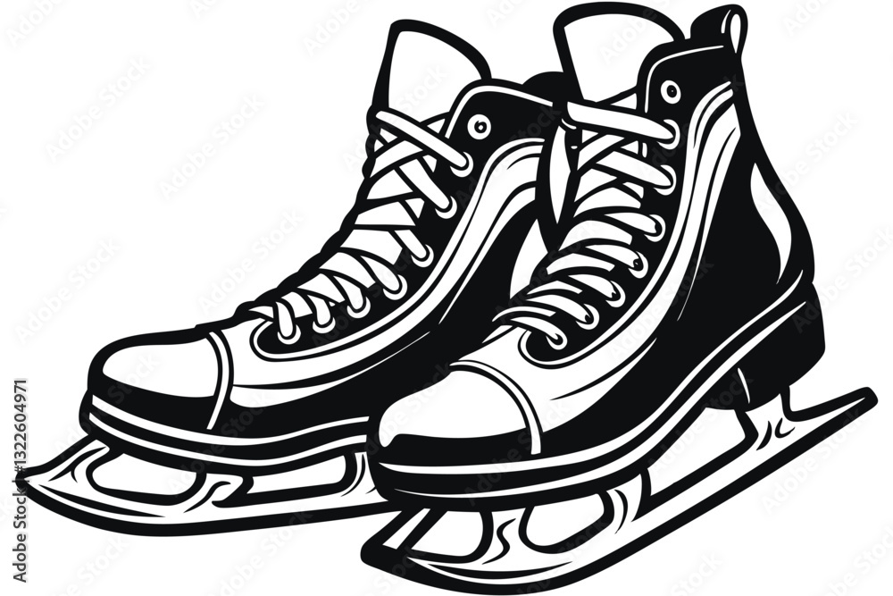 Ice skates icon vector illustration design Ice skates icon vector illustration design