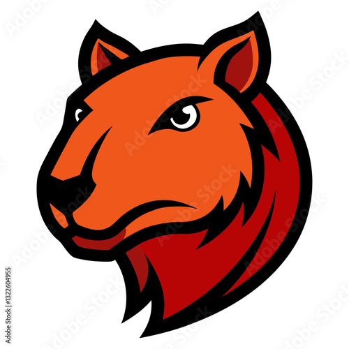 Capybara head mascot logo design vector